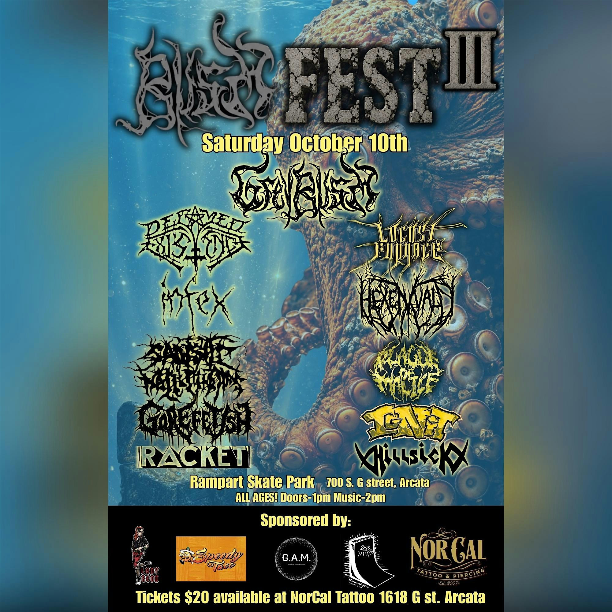 BUSH FEST III - ALL AGES - RampArt Indoor Skatepark - ARCATA, CA