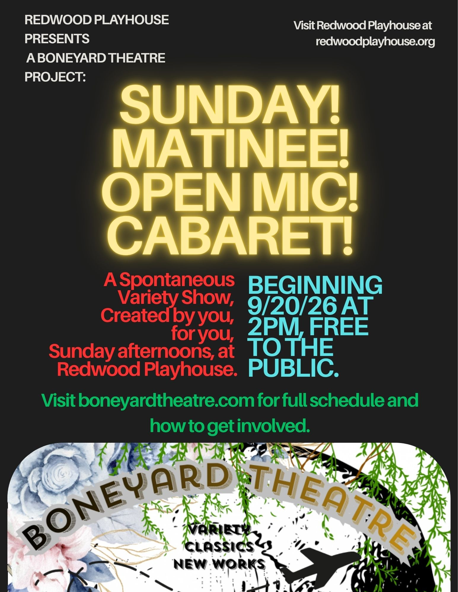 Sunday! Matinee! Open Mic! Cabaret!