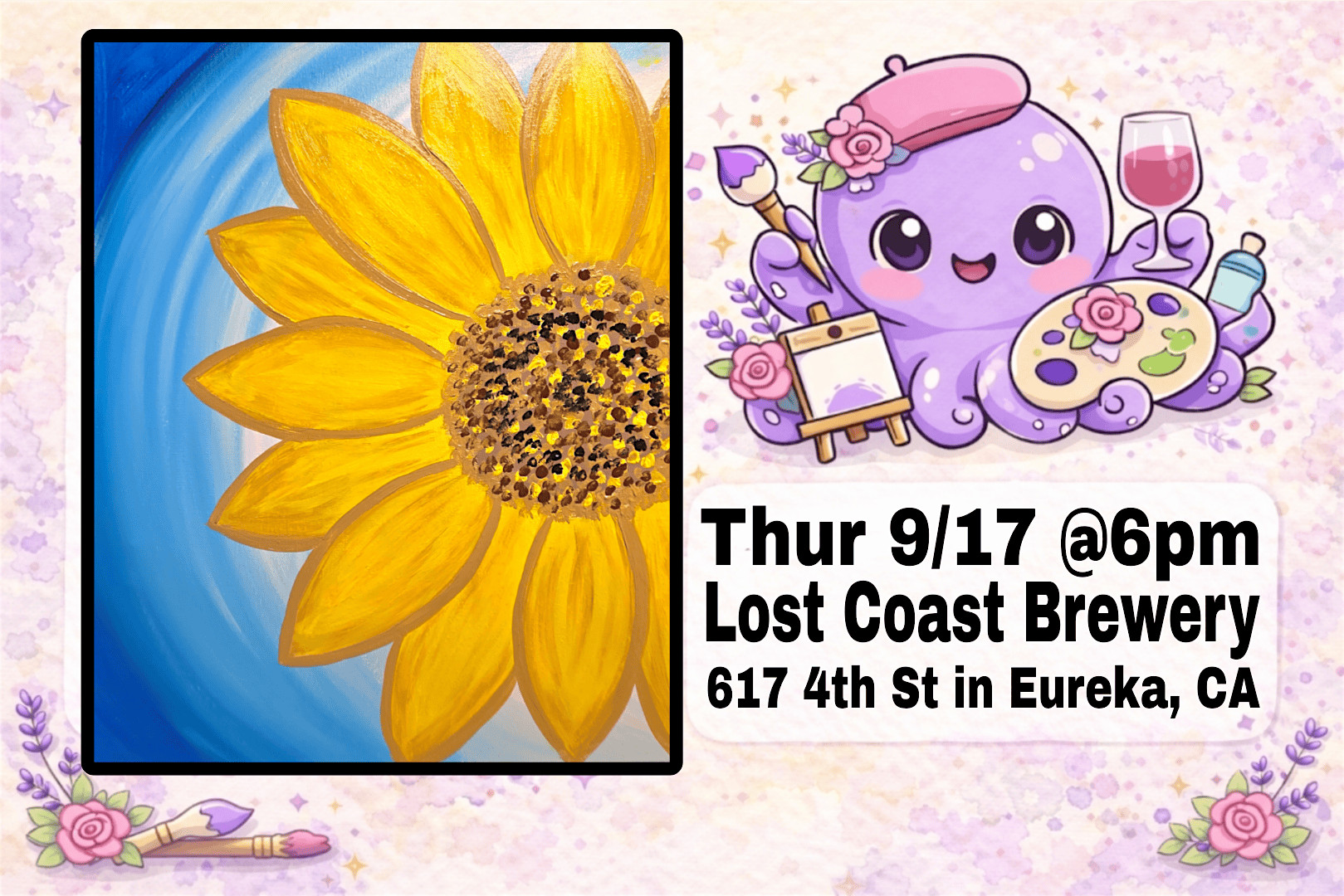 Sunflower Paint Night at Lost Coast Brewery