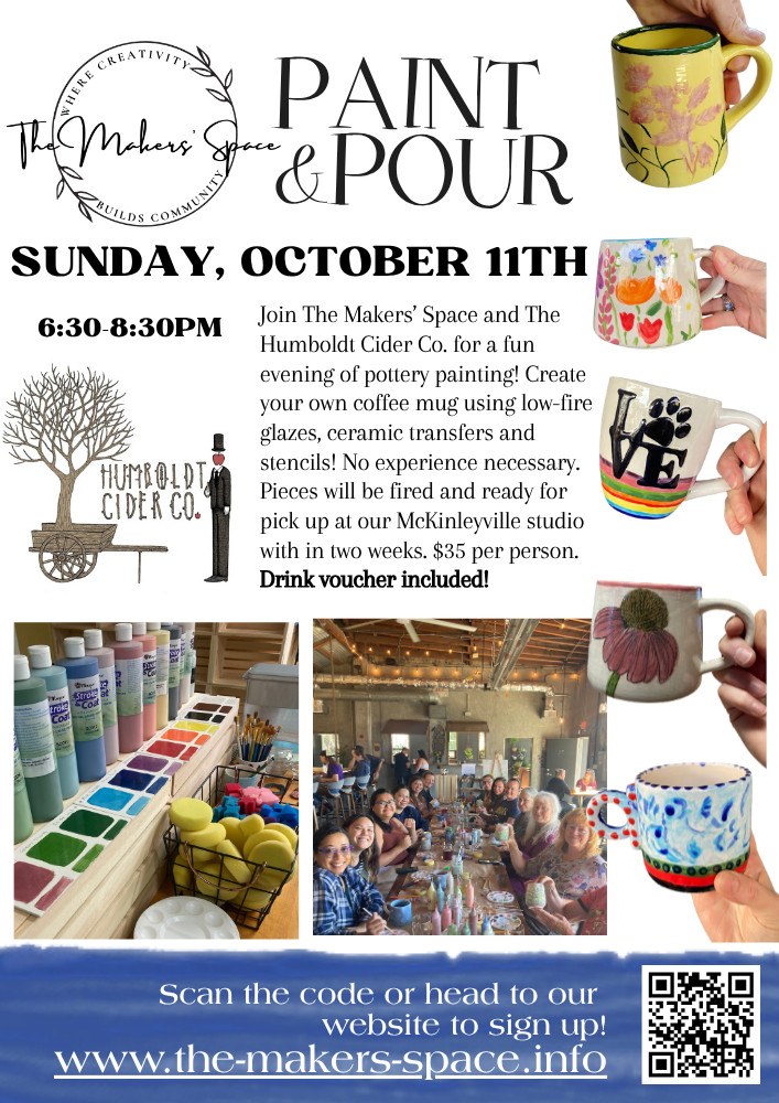 Paint&Pour- Ceramic painting at Humboldt Cider Co!