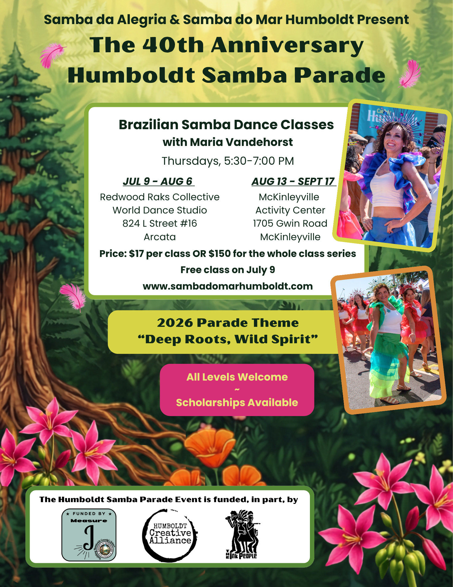 Dance Classes for The 2026 Humboldt Samba Parade with Maria Vanderhorst